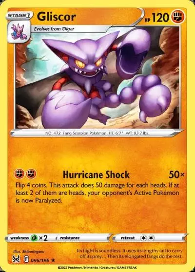 Gliscor 96/196 Lost Origin Pokemon card