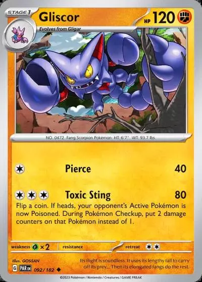 Gliscor 92/182 Paradox Rift Pokemon card