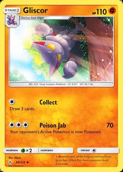 Gliscor 99/214 Unbroken Bonds Pokemon card