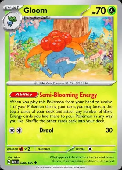 Gloom 44/165 151 Pokemon card