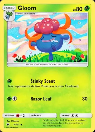 Gloom 5/147 Burning Shadows Pokemon card