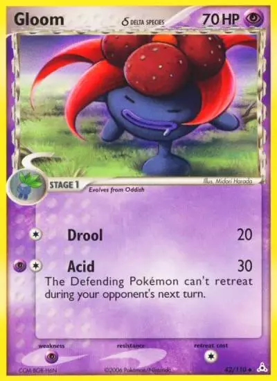 Gloom δ 42/110 Holon Phantoms Pokemon card