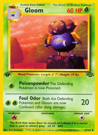 Gloom 37/64 Jungle Pokemon card