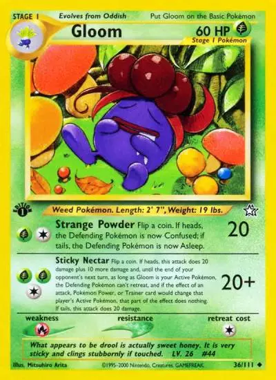 Gloom 36/111 Neo Genesis Pokemon card