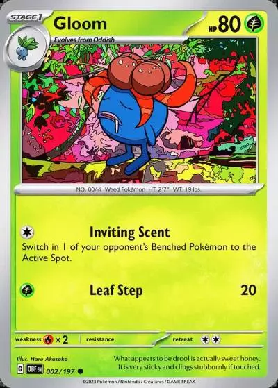 Gloom 2/197 Obsidian Flames Pokemon card