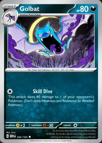 Golbat 42/165 151 Pokemon card