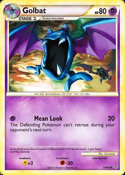 Golbat 30/95 HS—Unleashed Pokemon card