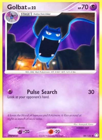 Golbat 50/123 Mysterious Treasures Pokemon card
