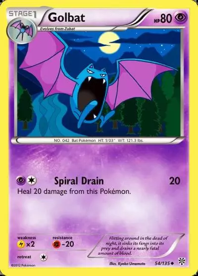 Golbat 54/135 Plasma Storm Pokemon card