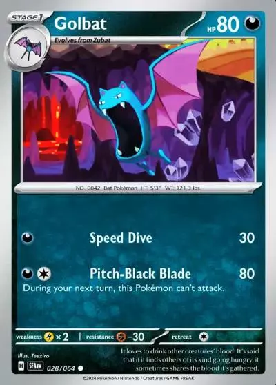 Golbat 28/64 Shrouded Fable Pokemon card