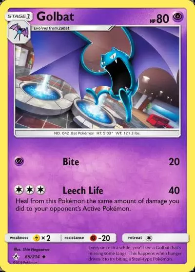 Golbat 65/214 Unbroken Bonds Pokemon card