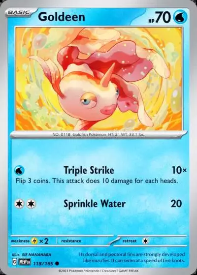 Goldeen 118/165 151 Pokemon card