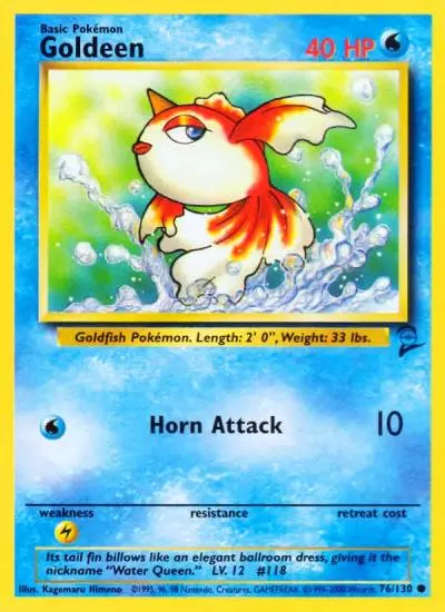 Goldeen 76/130 Base Set 2 Pokemon card