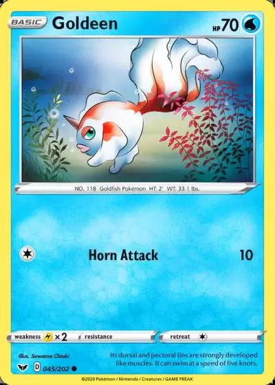 Goldeen 45/202 Sword & Shield Pokemon card