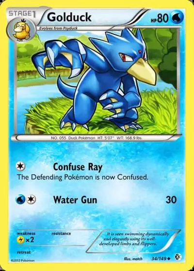 Golduck 34/149 Boundaries Crossed Pokemon card