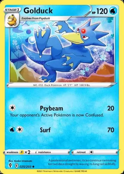 Golduck 25/203 Evolving Skies Pokemon card