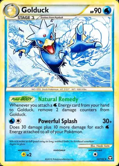 Golduck 22/102 HS—Triumphant Pokemon card