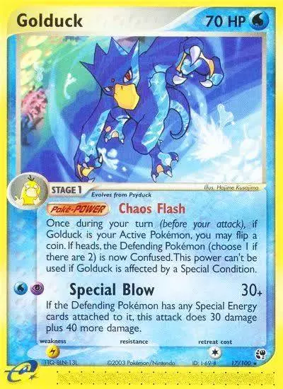 Golduck 17/100 Sandstorm Pokemon card