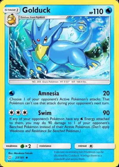 Golduck 27/181 Team Up Pokemon card