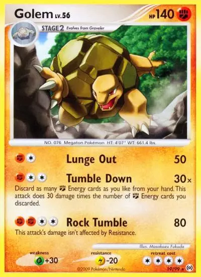 Golem 19/99 Arceus Pokemon card