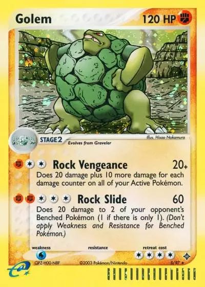 Golem 5/97 Dragon Pokemon card