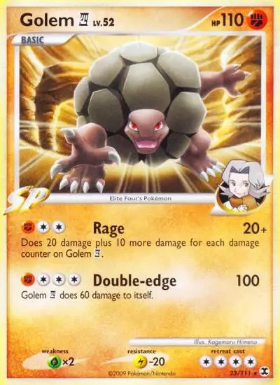 Golem E4 23/111 Rising Rivals Pokemon card