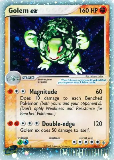 Golem ex 91/97 Dragon Pokemon card