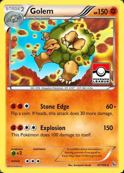 Golem 47/106 Flashfire Pokemon card