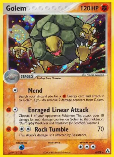 Golem 6/92 Legend Maker Pokemon card