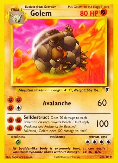 Golem 24/110 Legendary Collection Pokemon card