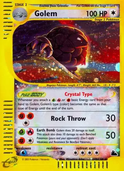Golem 148/144 Skyridge Pokemon card