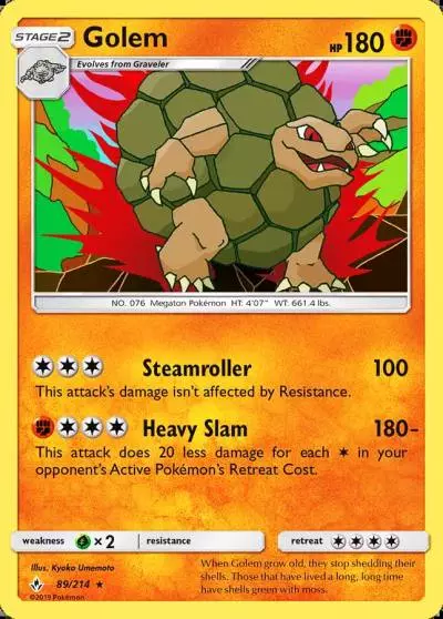 Golem 89/214 Unbroken Bonds Pokemon card
