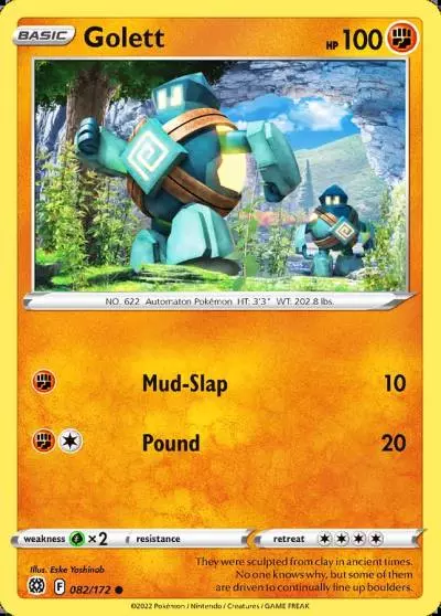Golett 82/172 Brilliant Stars Pokemon card