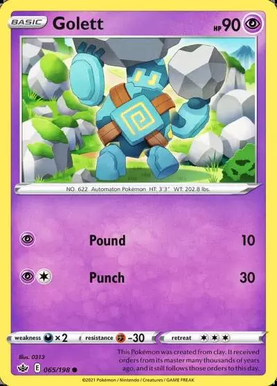 Golett 65/198 Chilling Reign Pokemon card