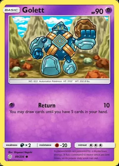 Golett 89/236 Cosmic Eclipse Pokemon card