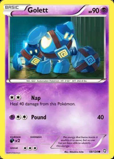 Golett 58/124 Dragons Exalted Pokemon card