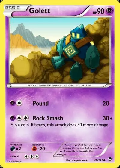 Golett 42/111 Furious Fists Pokemon card