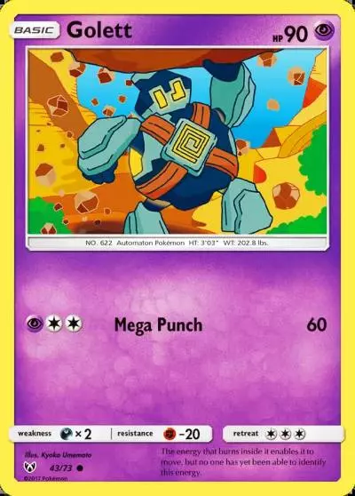 Golett 43/73 Shining Legends Pokemon card