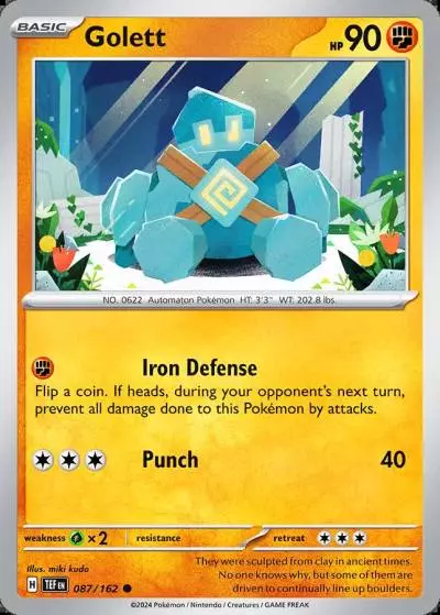 Golett 87/162 Temporal Forces Pokemon card