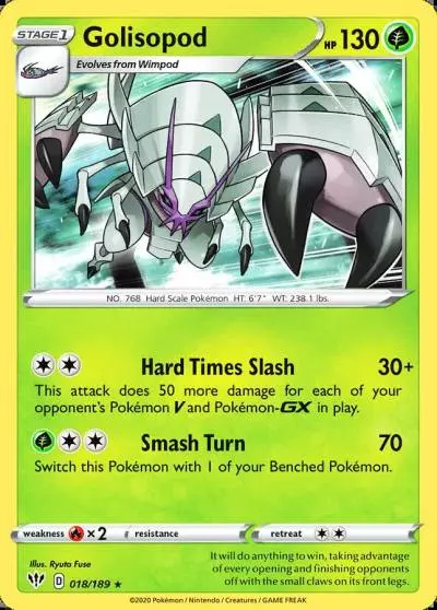 Golisopod 18/189 Darkness Ablaze Pokemon card