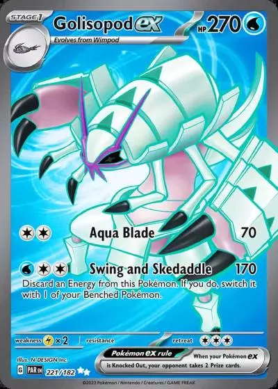 Golisopod ex 221/182 Paradox Rift Pokemon card