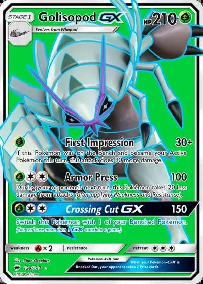 Golisopod-GX 129/147 Burning Shadows Pokemon card