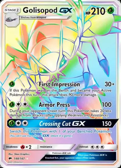 Golisopod-GX 148/147 Burning Shadows Pokemon card