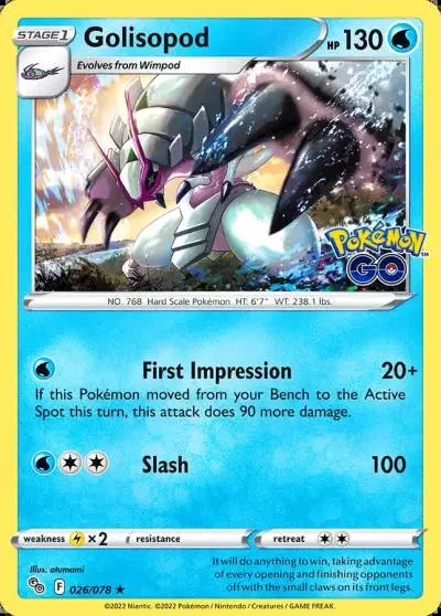 Golisopod 26/78 Pokémon GO Pokemon card