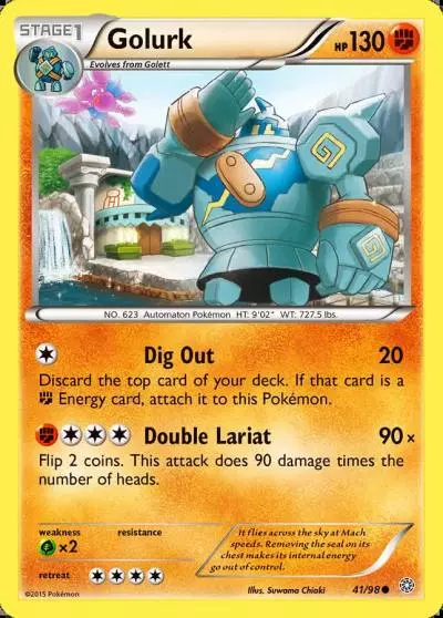 Golurk 41/98 Ancient Origins Pokemon card