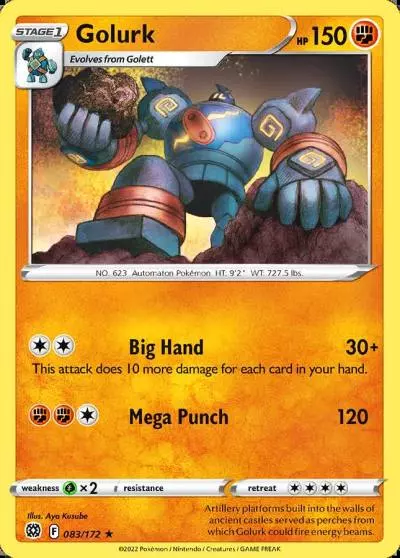 Golurk 83/172 Brilliant Stars Pokemon card