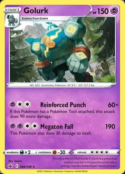 Golurk 66/198 Chilling Reign Pokemon card