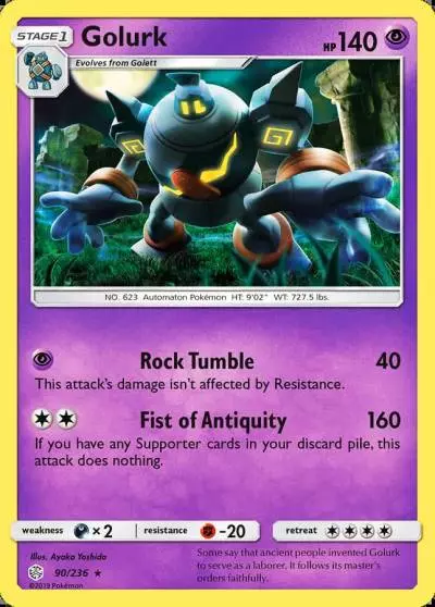 Golurk 90/236 Cosmic Eclipse Pokemon card