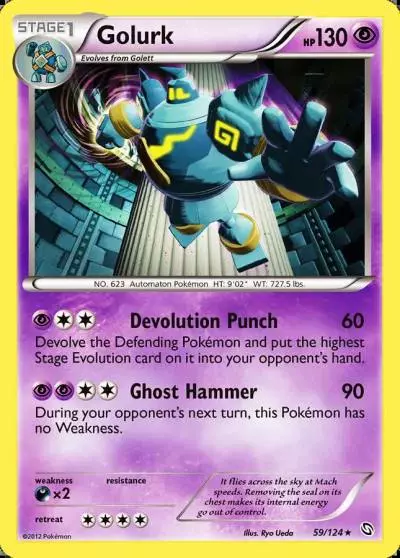 Golurk 59/124 Dragons Exalted Pokemon card