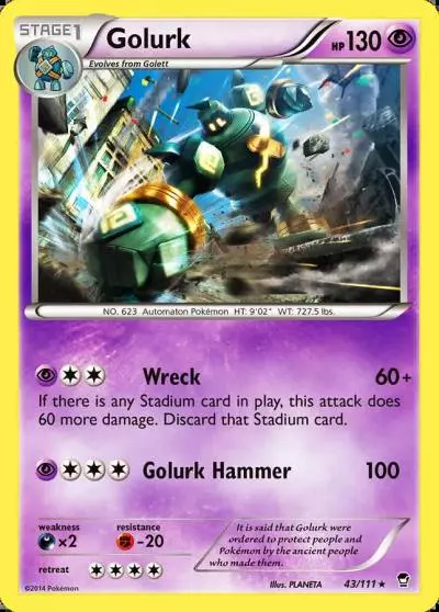 Golurk 43/111 Furious Fists Pokemon card